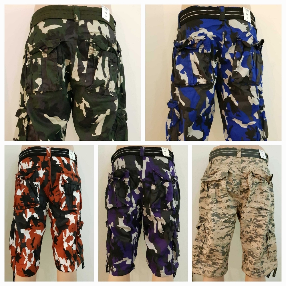 Focus Camo Cargo Shorts: 30 to 44